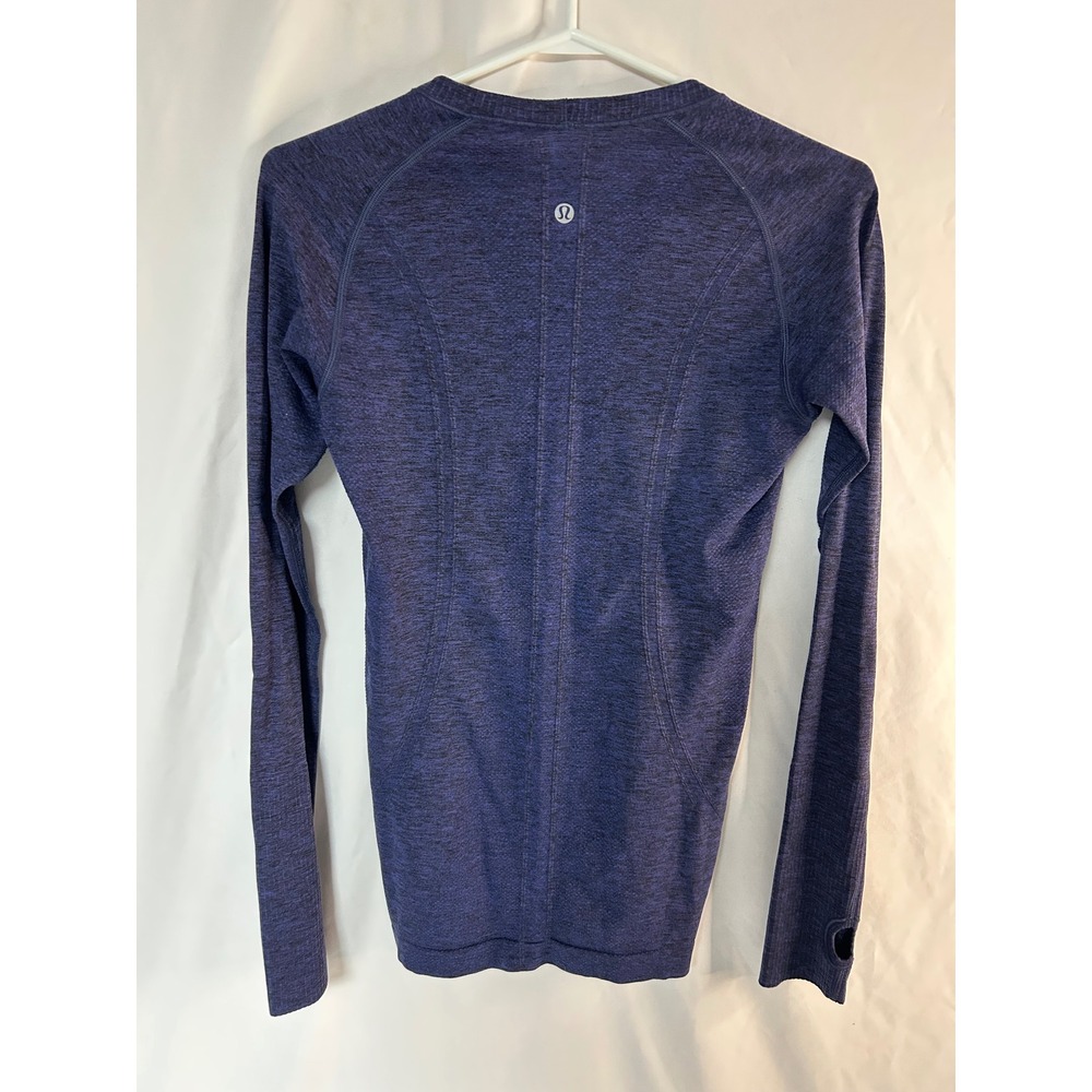 Lululemon Swiftly Tech Long Sleeve 2.0 Shirt Blue Heathered Space Dye Size 6 - Picture 2 of 16